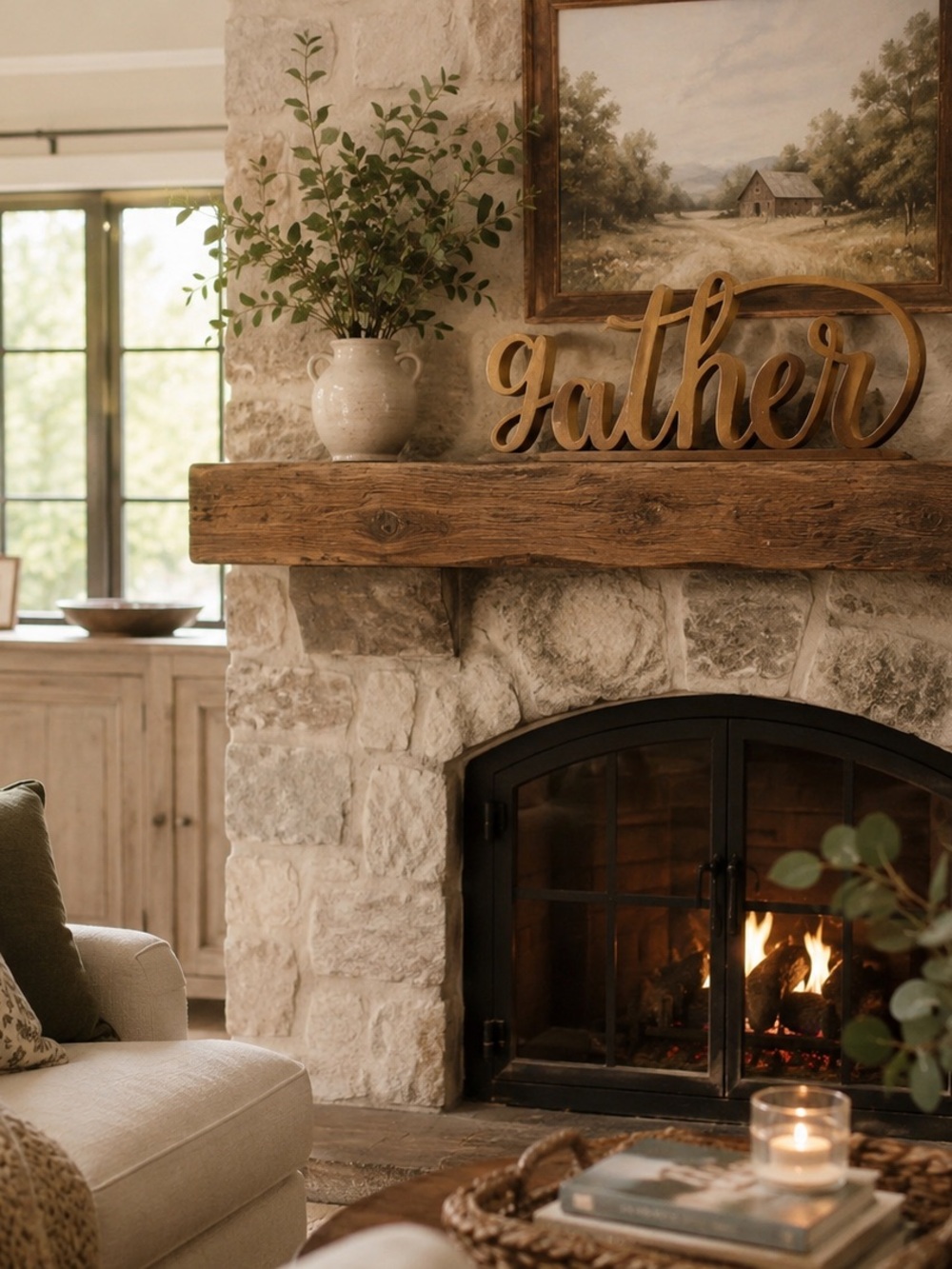 Gold 'GATHER' Script Word Decor - Picture 2 of 5